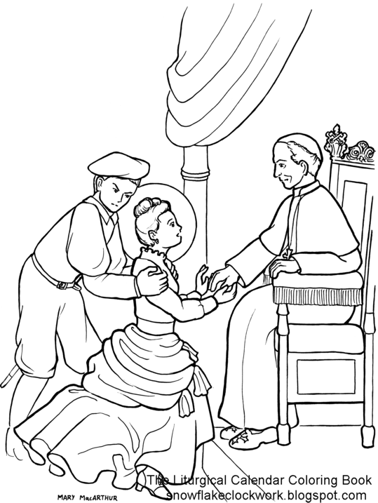St. Therese Of Lisieux Coloring Page Coloring Pages